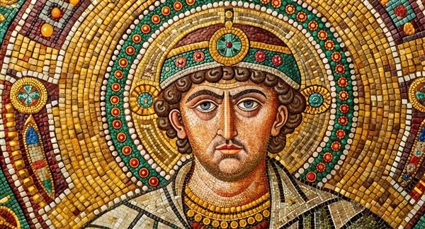 Byzantine mosaic of Justinian the Emperor