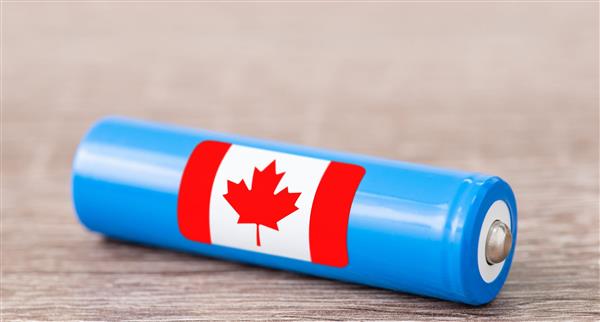 Battery with Canadian flag
