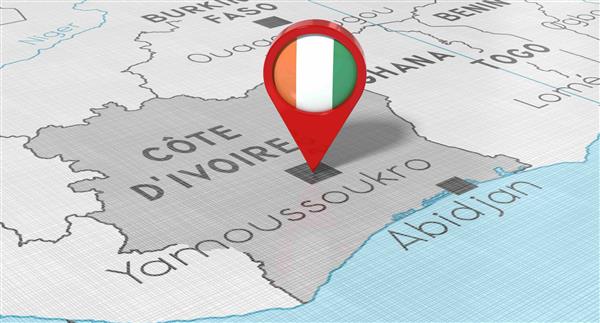 Ivory Coast on a map