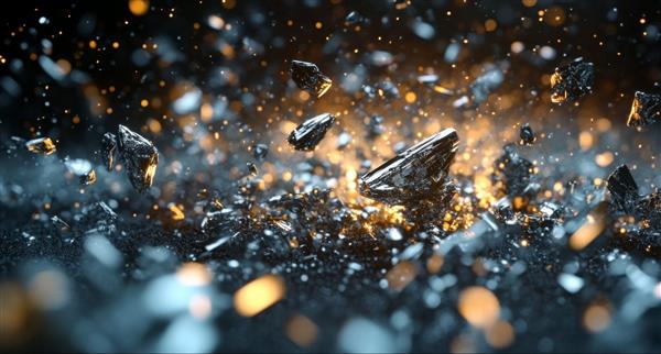 AI image of close up metals including titanium