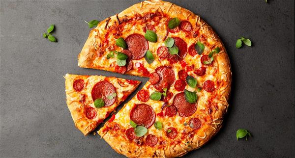 Pizza with salami