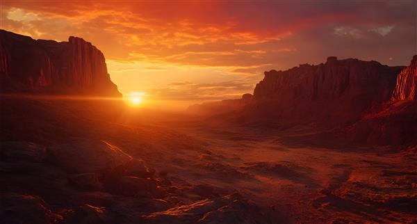 Mountains in the sunset
