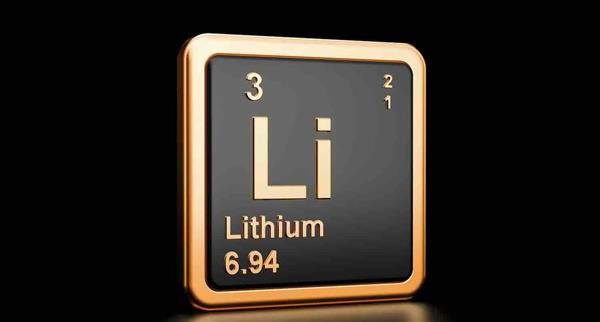 A render of the element lithium with related information.