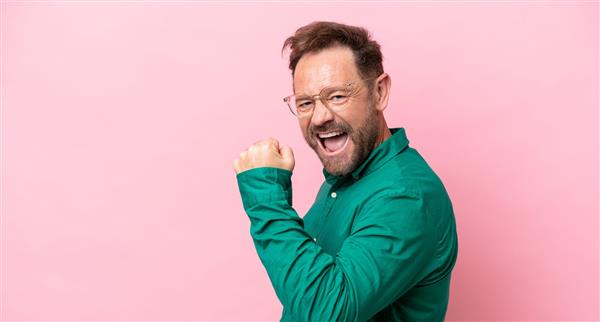 Man celebrating