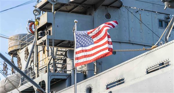 US flag onboard Navy ship