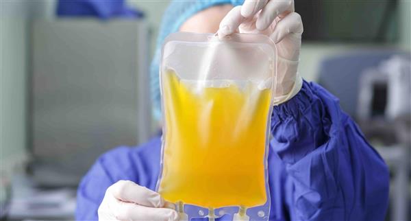 Blood plasma in a bag