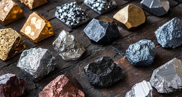 Minerals in a row