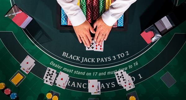 A blackjack table