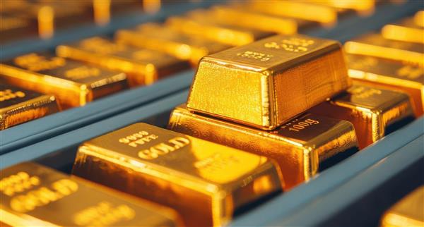 Close up of gold bars