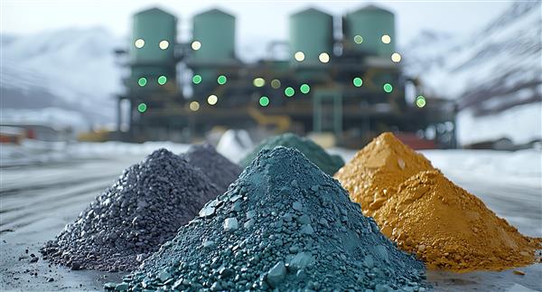 Piles of minerals