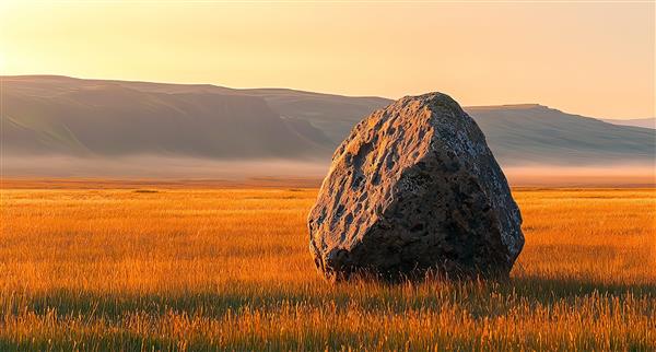 Large boulder in a field