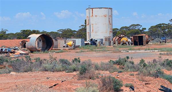 An old silo at the Radio Gold Mine in Yilgarn
