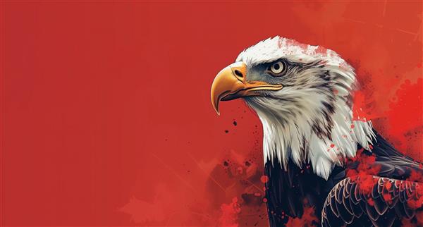 Eagle red background