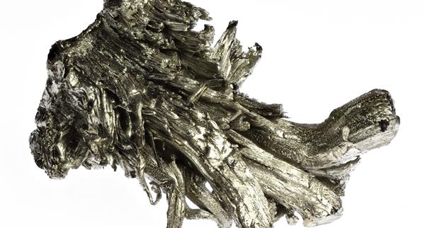 Photograph of scandium metal.