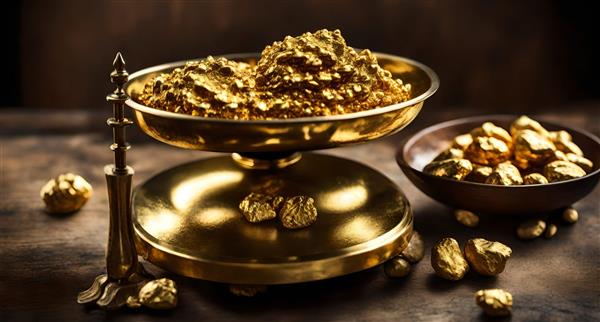 Image of gold being weighed
